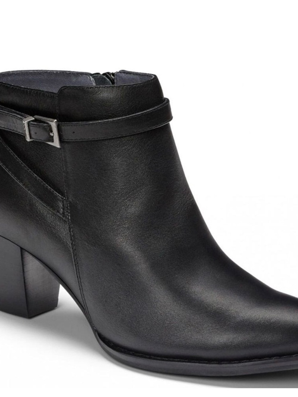 Vionic Boots Women’s Size 9/40 Black Leather Ankle Zip Buckle Booties 322UPTON
